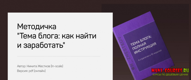 Никита Жестков - Методичка «Тема блога: как найти и заработать» (2021)