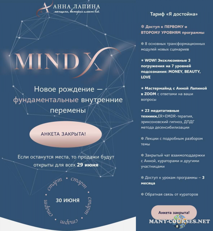 Анна Лапина - MindX. Тариф Я достойна (2023)